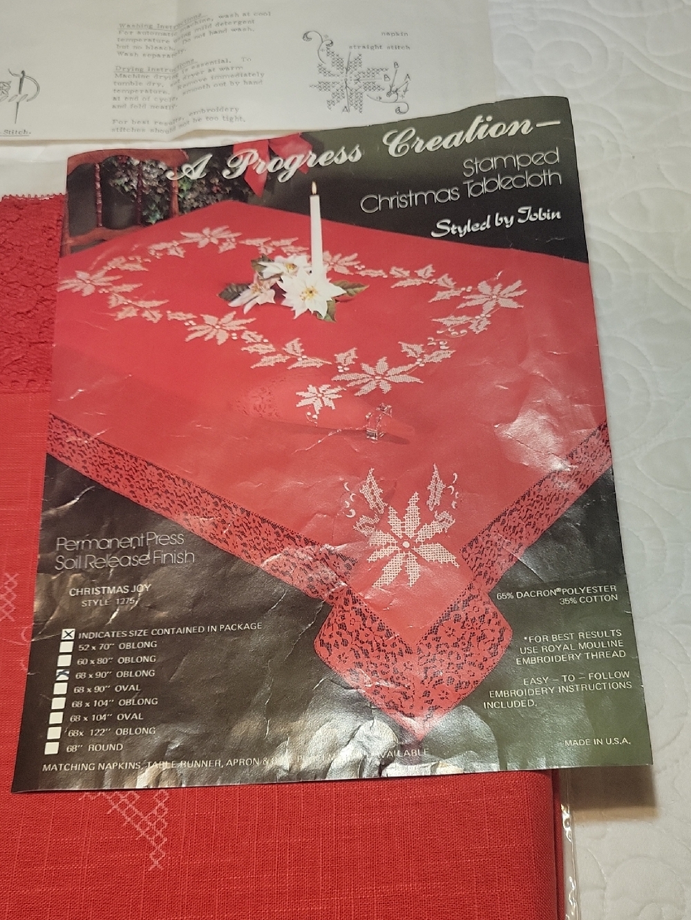 Red Lace-Trim Tablecloth - Classic Home Dining